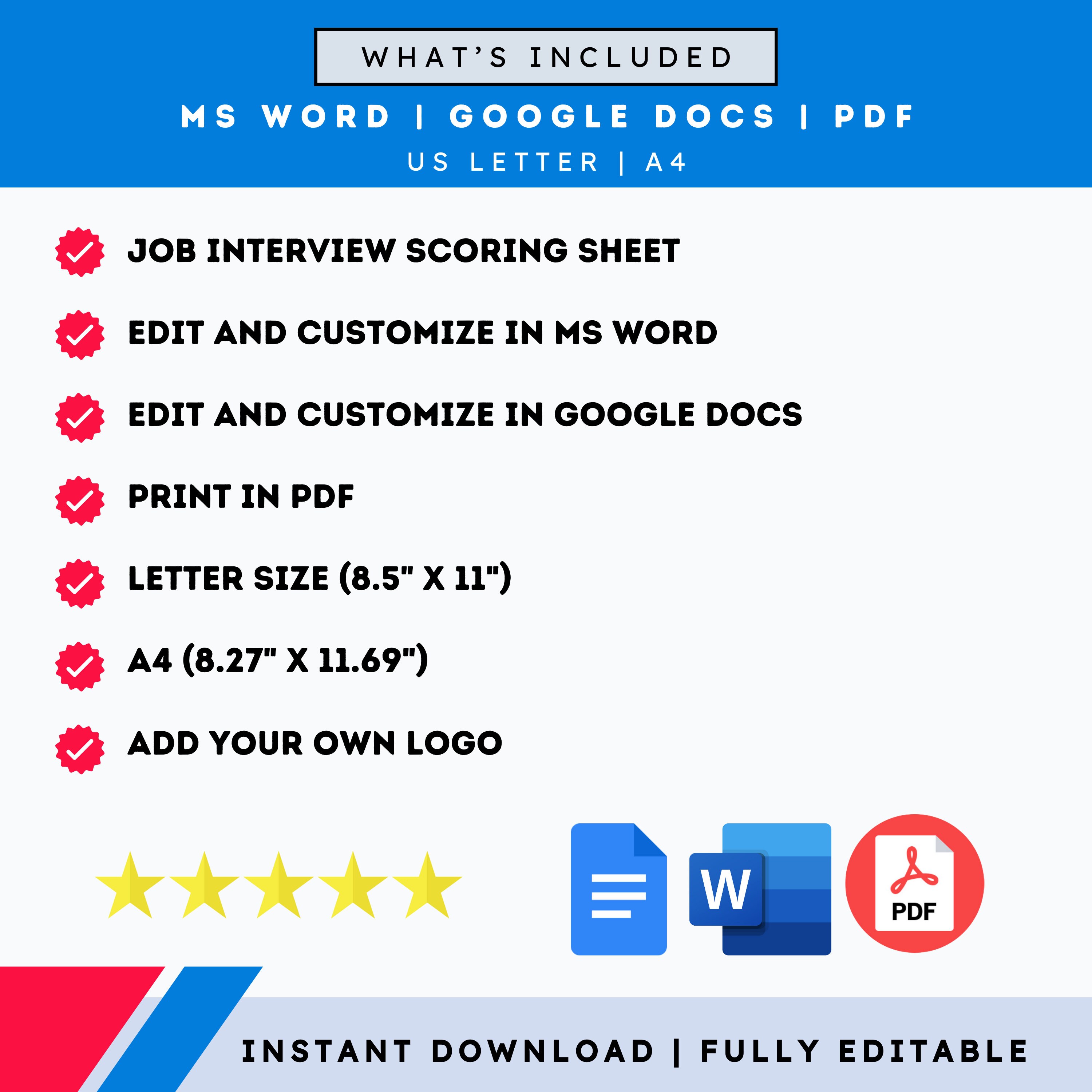 INTERVIEW RATING SHEET SAMPLE visual data 7