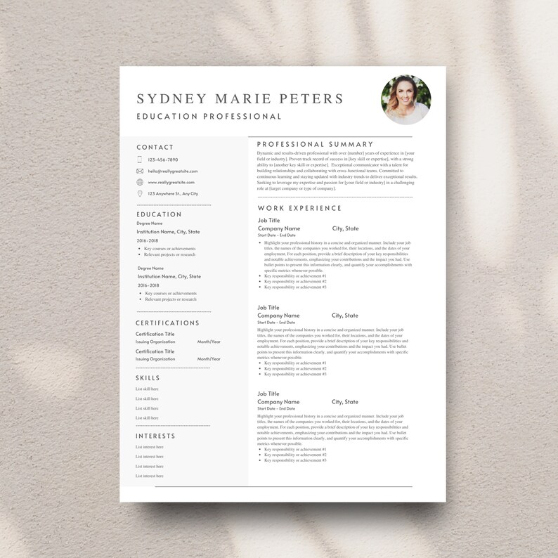 Curriculum Vitae Resume Template Cover Letter Example Resume Format CV ...