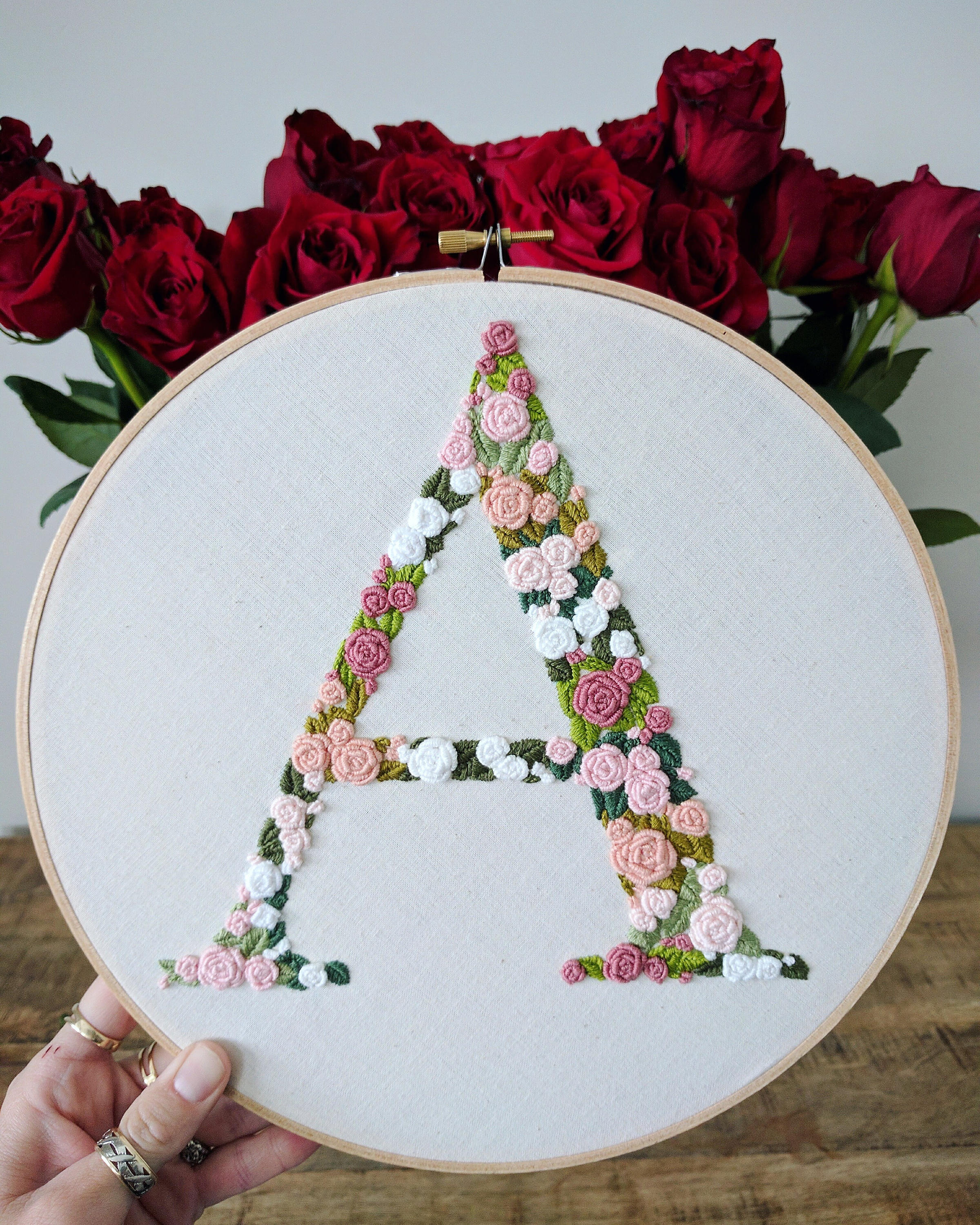 Hand embroidered letter. Monogram letter. floral letter. | Etsy Hand embroidered letter. Monogram letter. floral letter. | Etsy