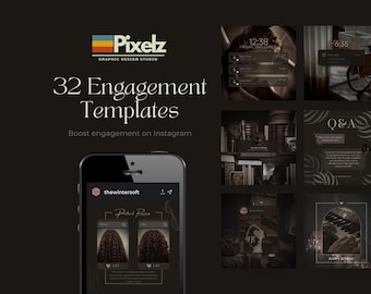 Plantillas de publicaciones de Instagram estilo "Dark Academia" / Canva para redes sociales (descarga digital)