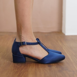 Navy Blue Dress Sandals Flat