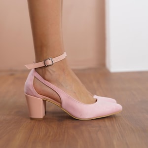 Blush Pink Dress With Gold Shoes