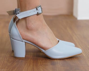 Light Blue Wedding Shoes, Vegan Leather Wedding Heels, Baby Blue