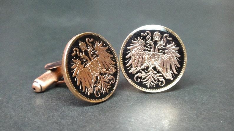 Austria Empire coin cufflinks ÖSTERREICH Austrian shield ...