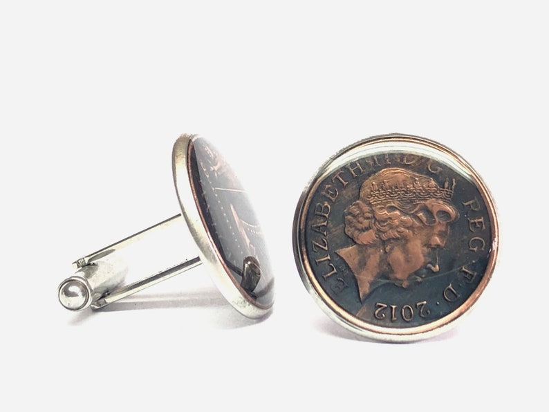 UK British coin cufflinks One New Penny 20mm 1998 1999 2000 2001 2002 2003 2004 2005 2006 2007 2008 2009 2010 2011 2012 2013 2014 2015