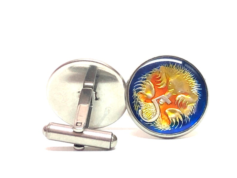 Australia enameled coin cufflinks 5 cents Spiny Anteater 1994 1995 1996 1997 1998 1999 2000 2001 2002 2003 2004 2005 2006 2007 2008 2009
