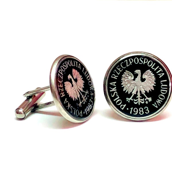 Poland coin cufflinks   20mm. 1985 1981 1980 1979 1978 1977 1976 1975  1973 972 1971 1970 1969 1968 1967 1966 1965 1963 1962 1961 1949