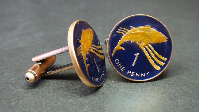 Ascension 21mm. Cufflinks of UK British Overseas Territory of Saint Helena