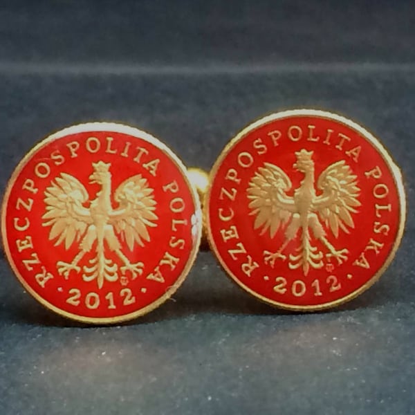 Poland coin cufflinks   15mm.  spinki do mankietów