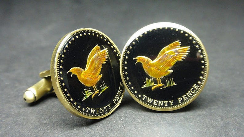 Cufflinks UK British Overseas Territory of Gough Island 21mm.