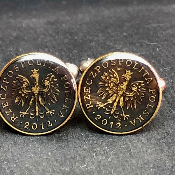 Poland  coin cufflinks 16mm.  spinki do mankietów