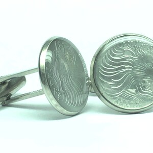 エチオピア コイン カフスボタン セント ライオンヘッド 16 mm