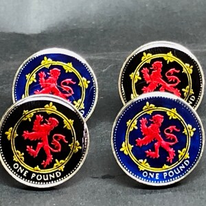 UK Great British coin cufflinks pound scottish lion 23mm 1994