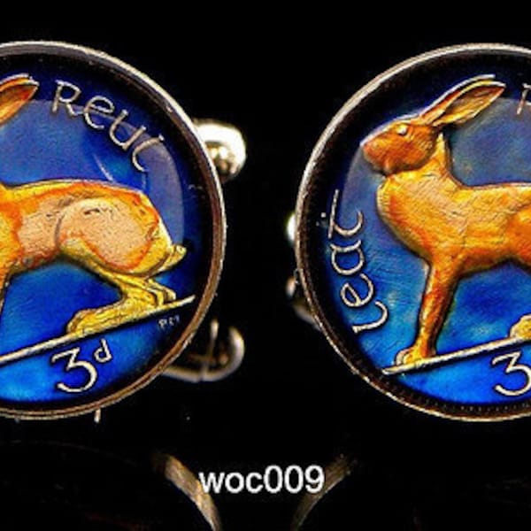 Ireland  cufflinks 18mm hare harp 1928 1933 1934 1935 1940 1942 1943 1946 1948 1949 1950 1953 1956 1961 1962 1963 1964 1965 1966 1967 1968