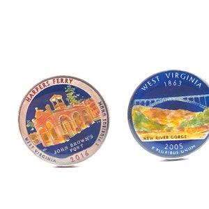 USA State Cufflinks - America the Beautiful Quarter Harpers Ferry National Historical Park in West Virginia