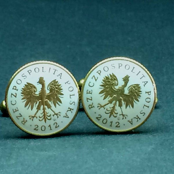 Poland coin cufflinks   15mm. spinki do mankietów