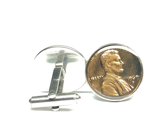 Manschettenknöpfe Münze Authentische " US " 1 Cent Lincoln 