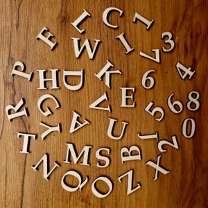 Letras/números de madera