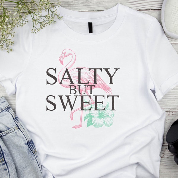 Salty But Sweety Shirt, Vintage-Inspired Summer Tee, Custom Printed Casual Top, Perfect Beach Vacation Gift