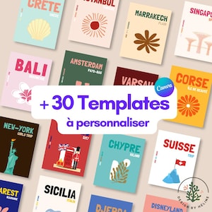 30 Assouline Style Photo Album Templates to download and customize (cover, maps and interior)