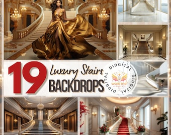 Luxus Treppe Fotografie Kulissen: Braut, Mutterschaft, Fine Art (digitaler Download)