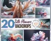 Silk Flower Digital Backdrops: Maternity Photography Overlays (20 High-Res JPG)