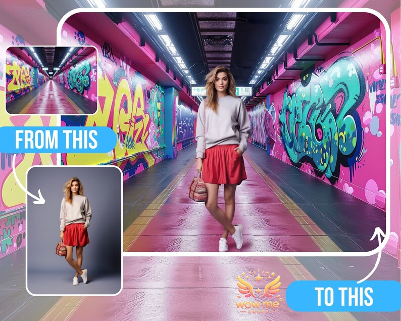 Aperturee Graffiti Wall Colored Photo Square Tension Backdrop main image 0