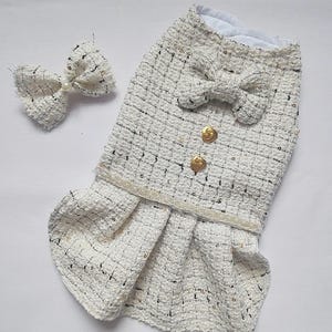 Warm Woolly Dog Dress | Handmade Dog Outfit with Matching Hair Bow | Cozy, Comfortable & Stylish Pet Apparel for Small Dogs  | Gif Wrapping