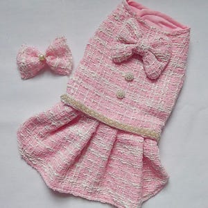Warm Woolly Dog Dress | Handmade Dog Outfit with Matching Hair Bow | Cozy, Comfortable & Stylish Pet Apparel for Small Dogs  | Gif Wrapping