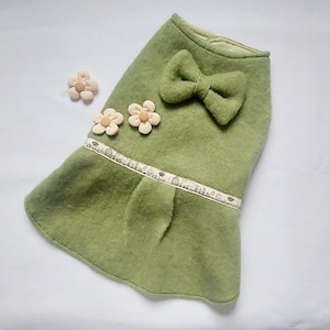 Warm Woolly Dog Dress | Handmade Dog Outfit with Matching Hair Bow | Cozy, Comfortable & Stylish Pet Apparel for Small Dogs  | Gif Wrapping