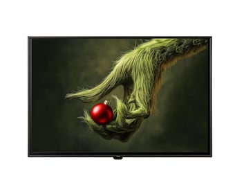 TV Art Grinch Hand Holding Ornament Christmas. Samsung Frame TV Art Or For Prime MemberAmazon Firestick. High Resolution.Instant Download