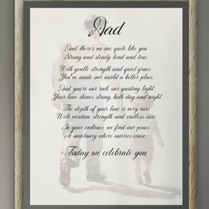 Poema para papá. Ideal para el Día del Padre, cumpleaños, agradecimiento, para pensar en ti o cualquier ocasión. Tamaño de letra 8,5 x 11. Relación de aspecto 4:3