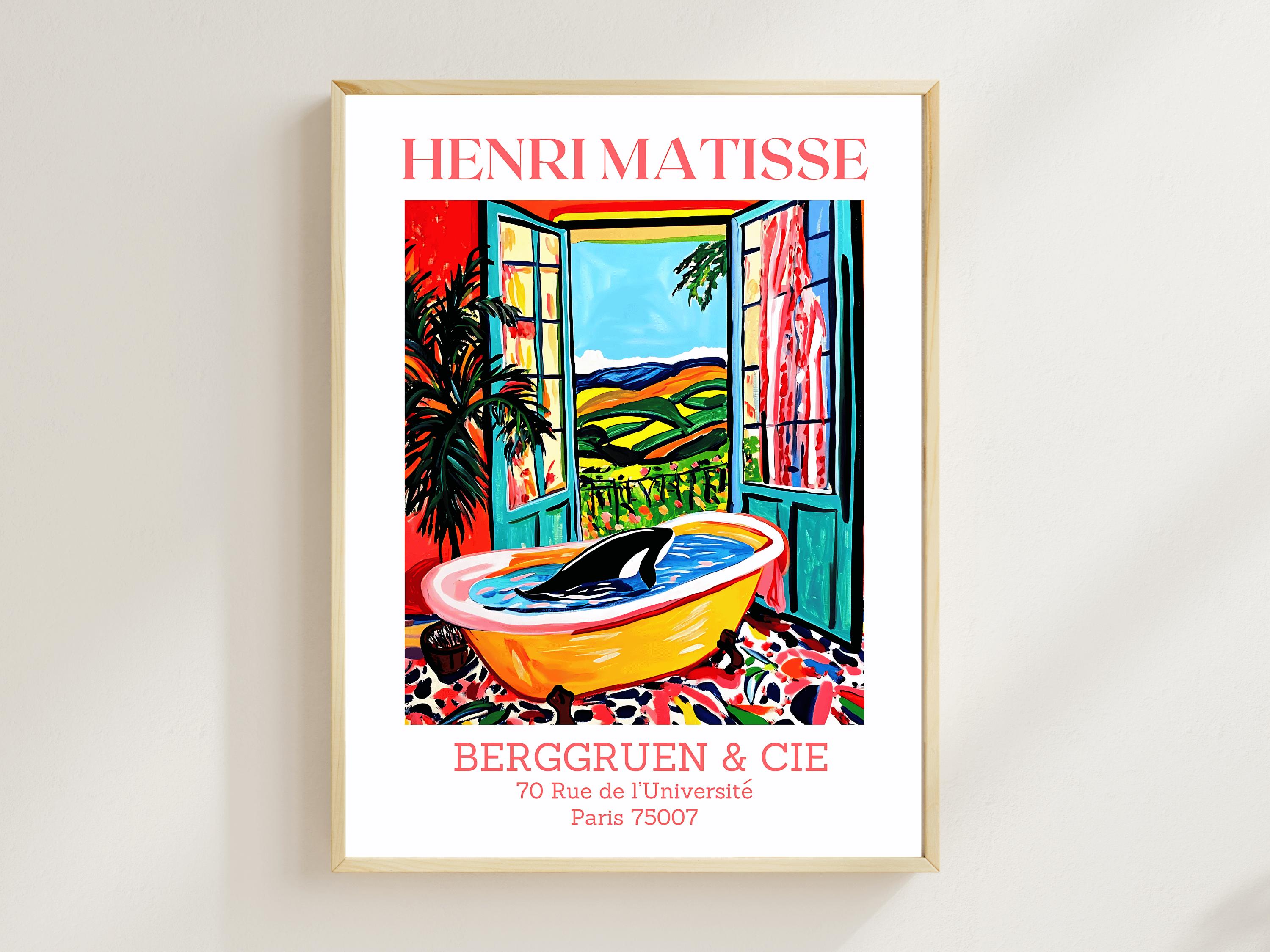 Henri Matisse's Style Orca in A Bathtub Printable Wall Art
