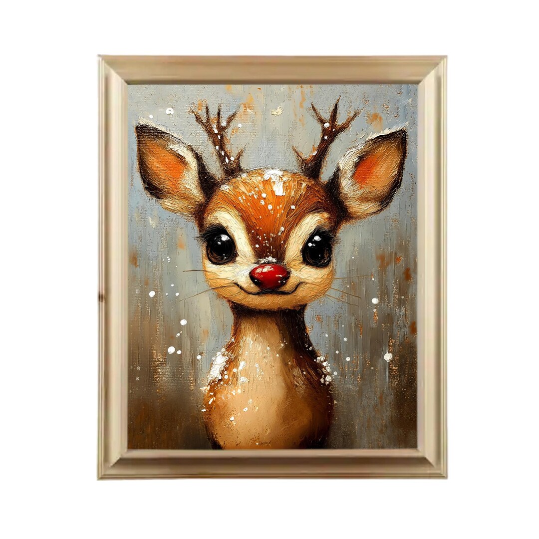 印刷可能なクリスマス ウォール アート、赤鼻のトナカイ ルドルフ