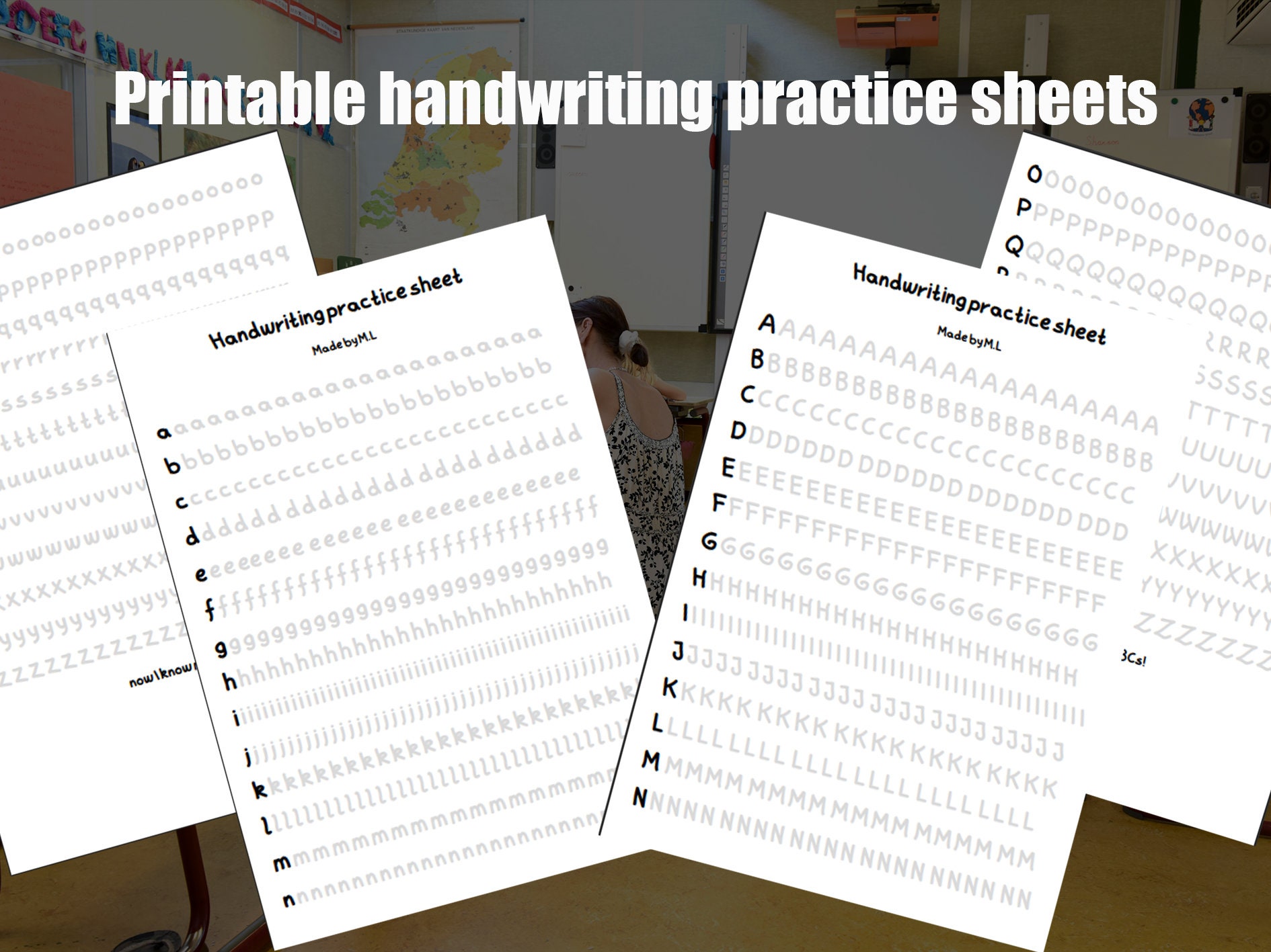 Handwriting Practice Sheets - Etsy