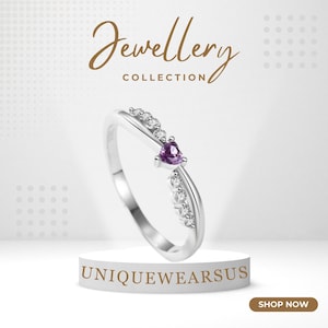 Romantic Purple Heart Shiny CZ Finger Ring, Birthday Gift Trendy Fine Jewelry, Trendy Heart Ring, Fine Jewelry Gift