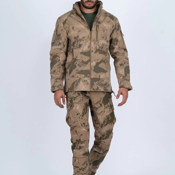 Soft-Shell Tactical Coat 305, Gendarmerie Camouflage Pattern, Outdoor, Military, Combat, Campıng,