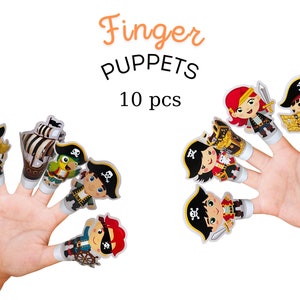 Pirate Paper Finger Puppet | Digital Files | Printable Pdf | Instant Download | Party Favor