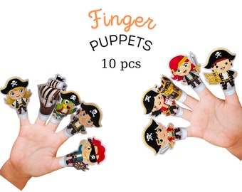 Pirate Paper Finger Puppet | Digital Files | Printable Pdf | Instant Download | Party Favor