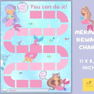 Printable Mermaid Reward Chart: Chore & Potty Training (Digital Download)