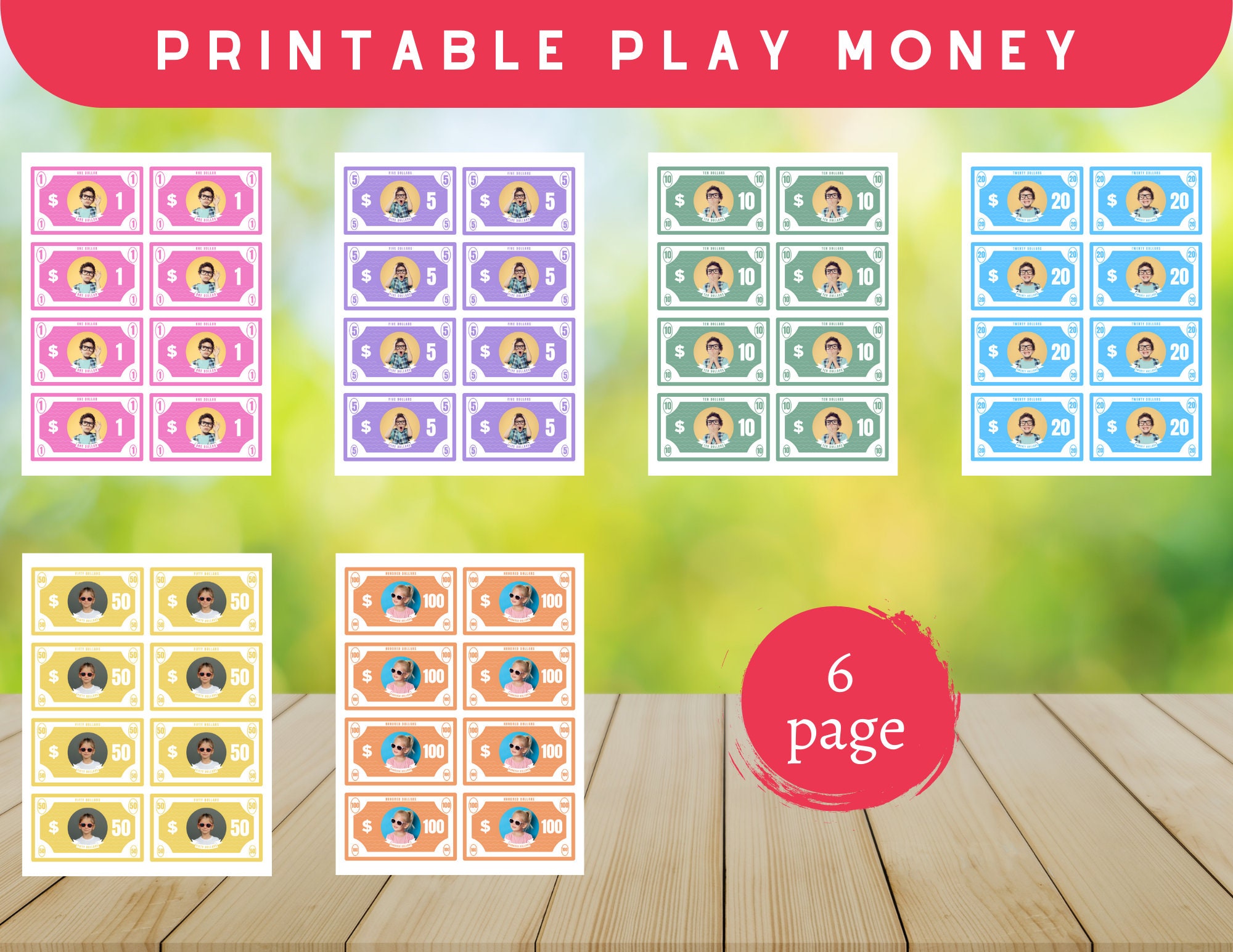 Personalized Children's Play Money Set - Customizable Currency for Kids ...