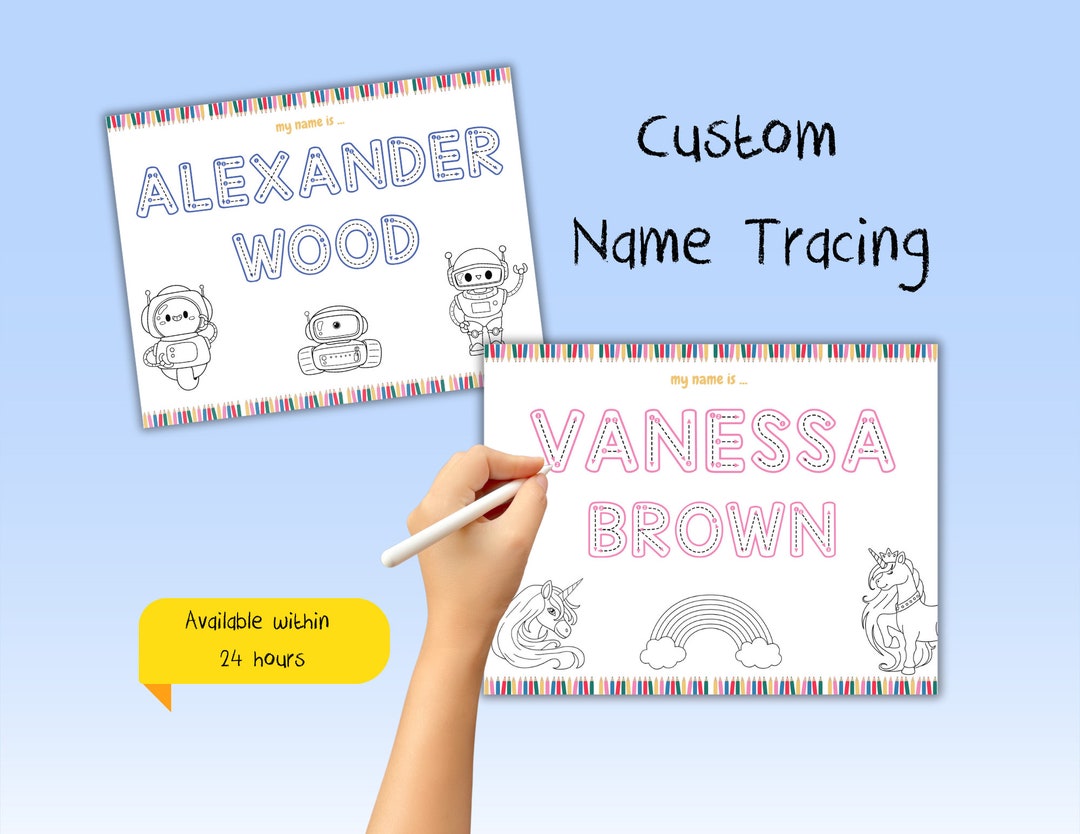 Personalized name tracing worksheets customized printable for name