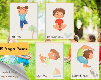 Interactive Kids Yoga Poses: Dice Workout & Flashcards Bundle