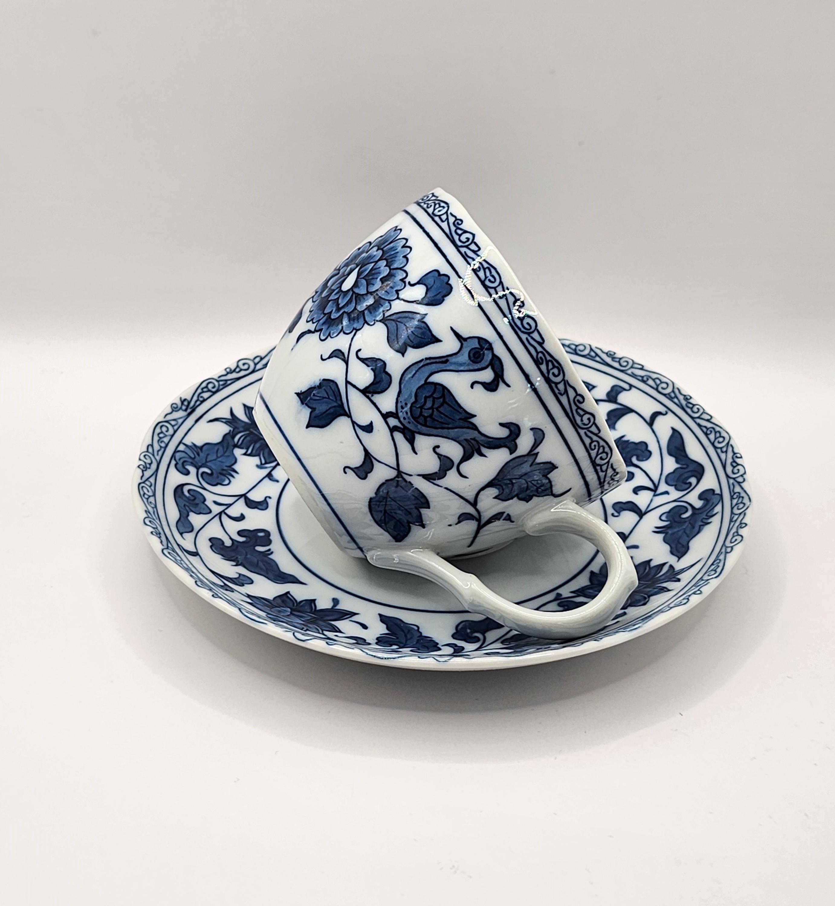 1950s Indigo Japan Ironstone Tea Set – Cups & Saucers X4