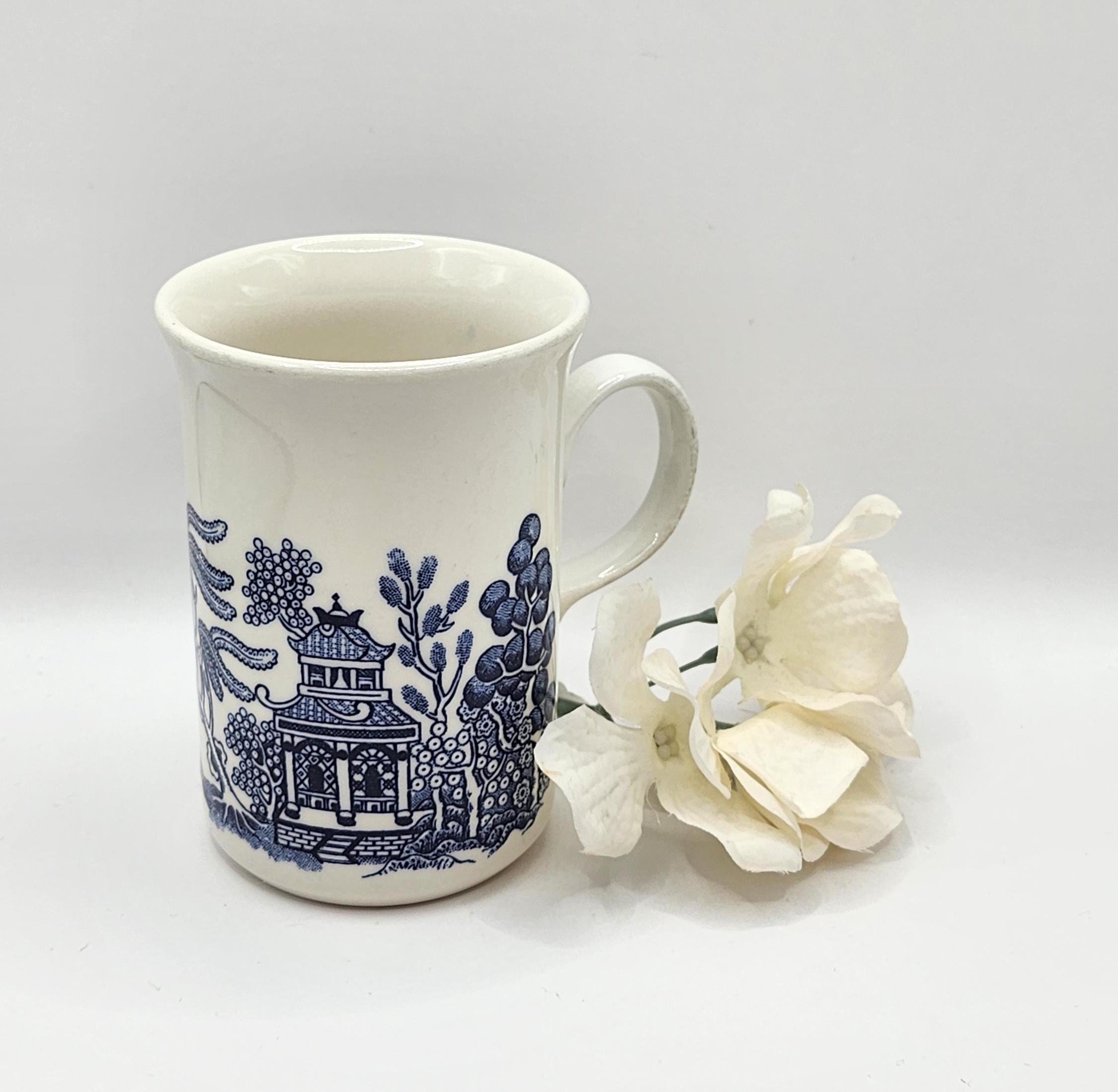 Vintage Churchill Blue Willow Coffee Mugs (Set of 3)