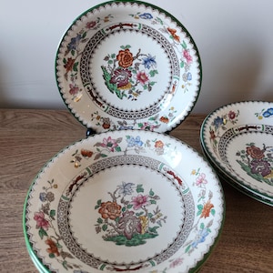 Vintage Spode Chinese Rose Cereal Bowls - Fine Bone China Set