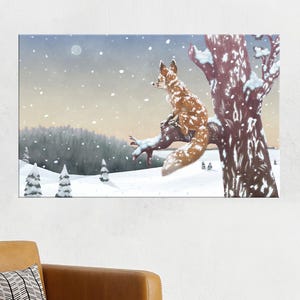 Fox Poster, Fox Wall Art, Canvas Wall Decor, Kids Room Decor, Cute Fox Print, Digital Prints, Personalized Gift, Home Decor, 16&quot;x24&quot;-40x60cm