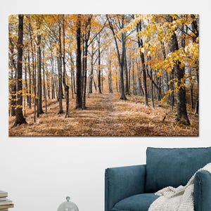 Herbstlandschaft 3D Leinwand, Herbstlaub Poster, Weihnachtsdekor, Waldlandschaft Wandkunst, Ansicht Leinwand Geschenk, personalisierte Geschenkbox,
