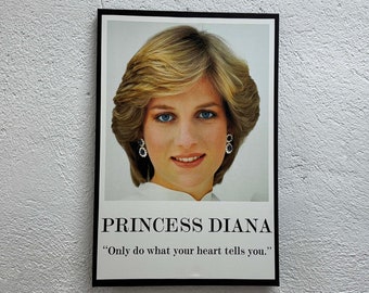 Princess Diana Art Print: Tempered Glass, Framed Canvas Wall Decor