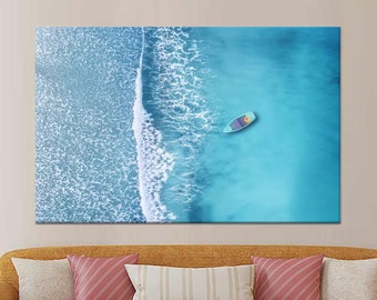 Blue Ocean Canvas Print: Coastal Landscape Wall Art